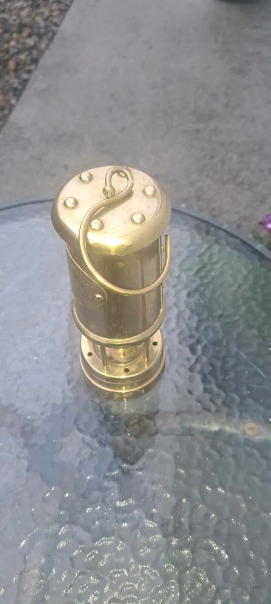 Old miners  brass  lamp - Image 2