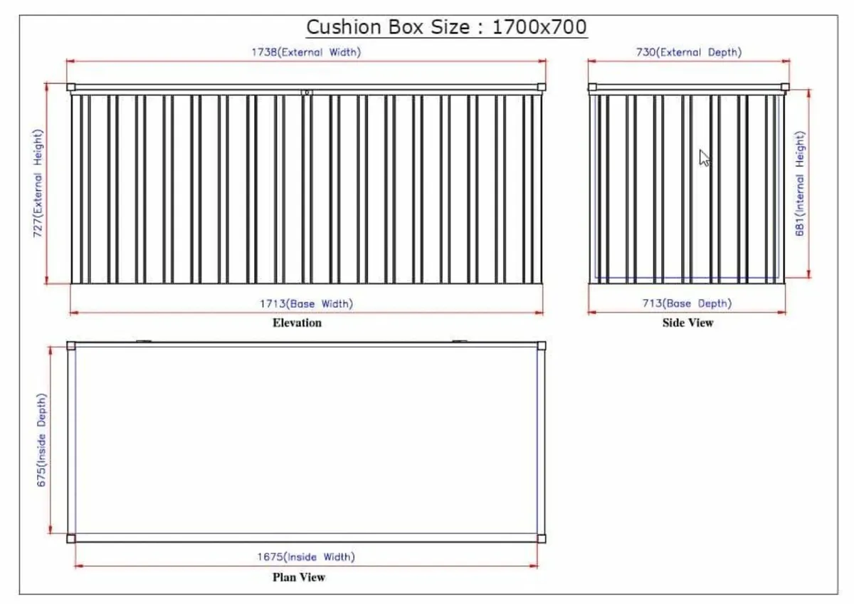 770 Litre Steel Patio Boxes Grey or Brown - Image 2