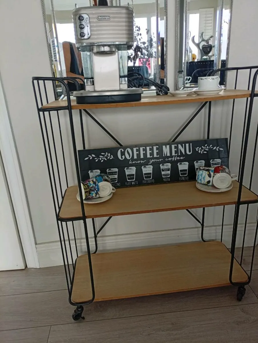Coffee Station/Bar Cart Industrial Style Trolley - Image 1