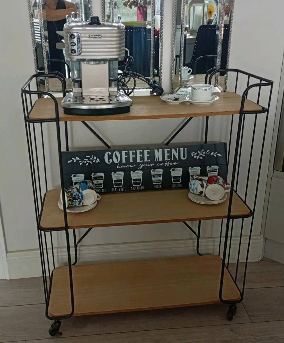 Coffee Station/Bar Cart Industrial Style Trolley - Image 2