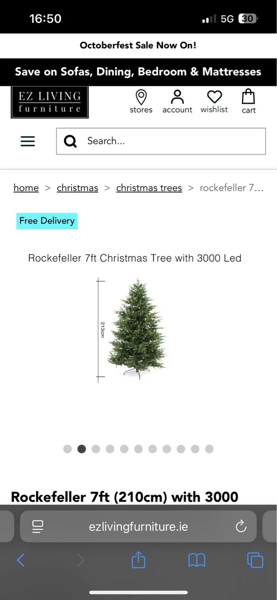 New Ez living 7ft Rockefeller Christmas tree - Image 1