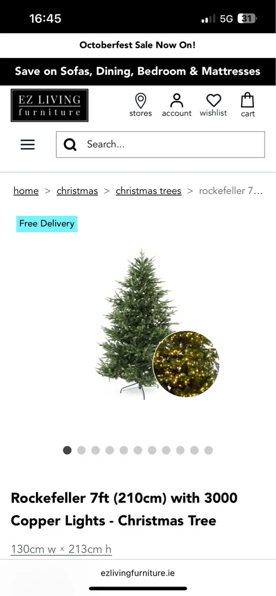 New Ez living 7ft Rockefeller Christmas tree - Image 3