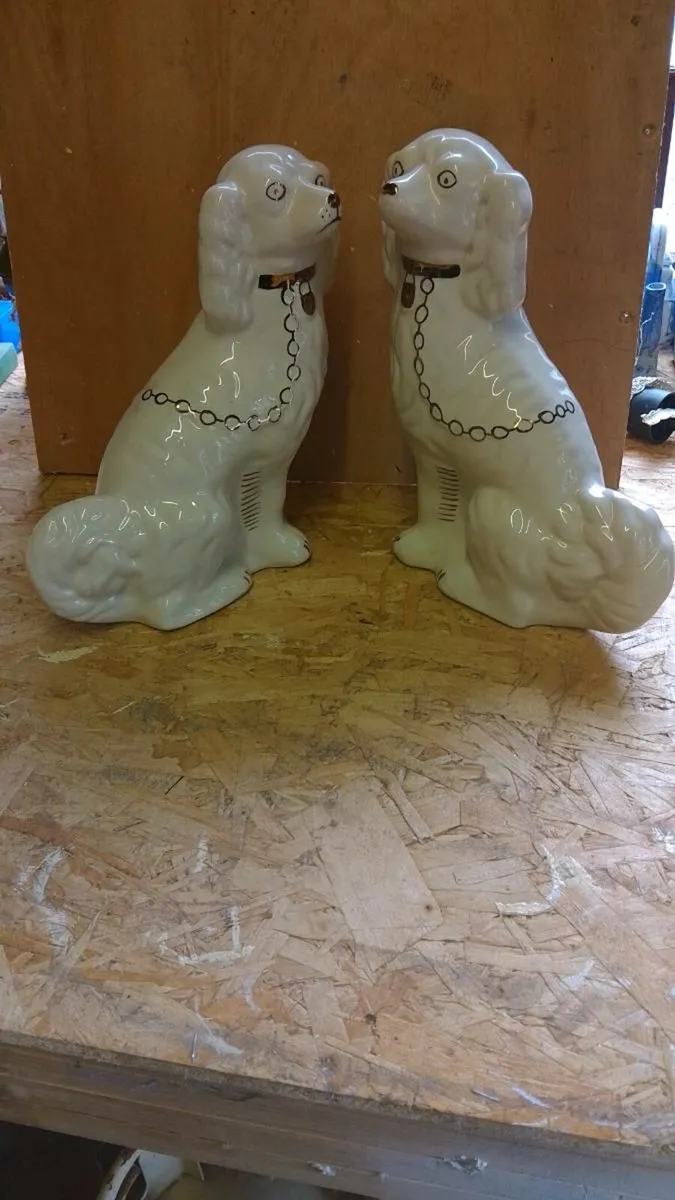 Vintage Staffordshire pottery dogs