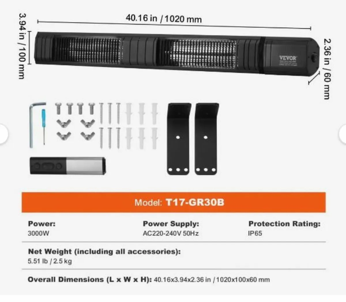 Infrared Heater, 3000W Remote Control - Image 4