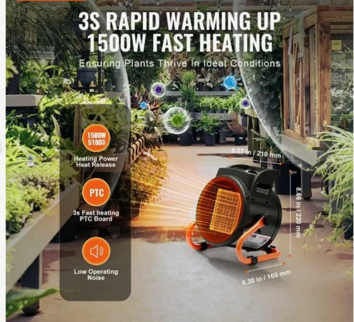 Greenhouse Heater, 2000W - Image 3