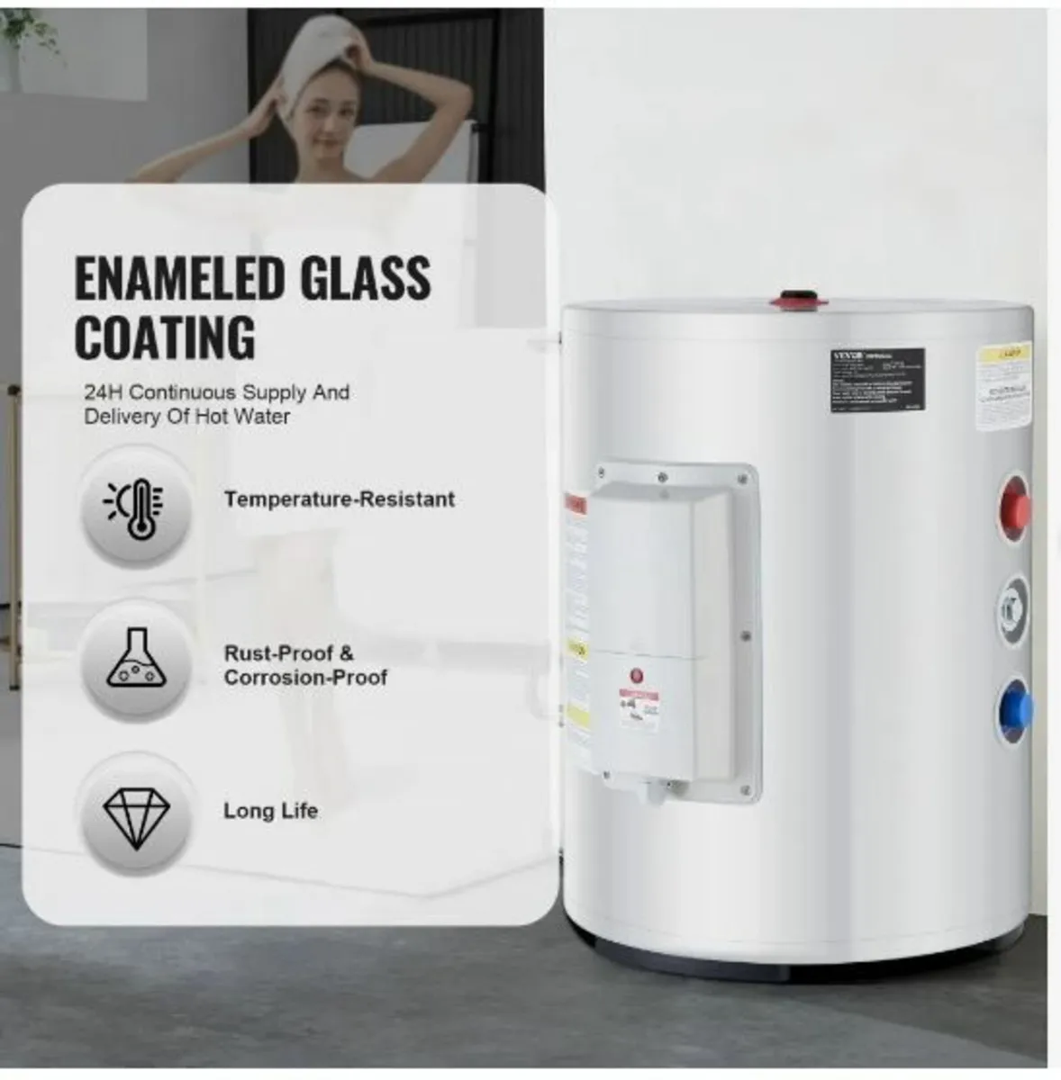 Electric Water Heater, 10 Gallon Tank - Image 4