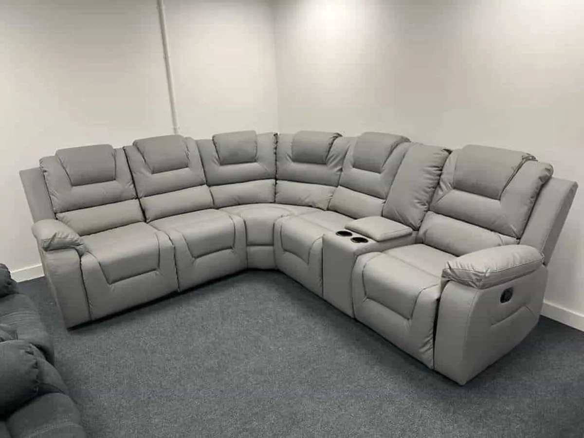 Axel Leather Manual Recliner Sofa - Image 2
