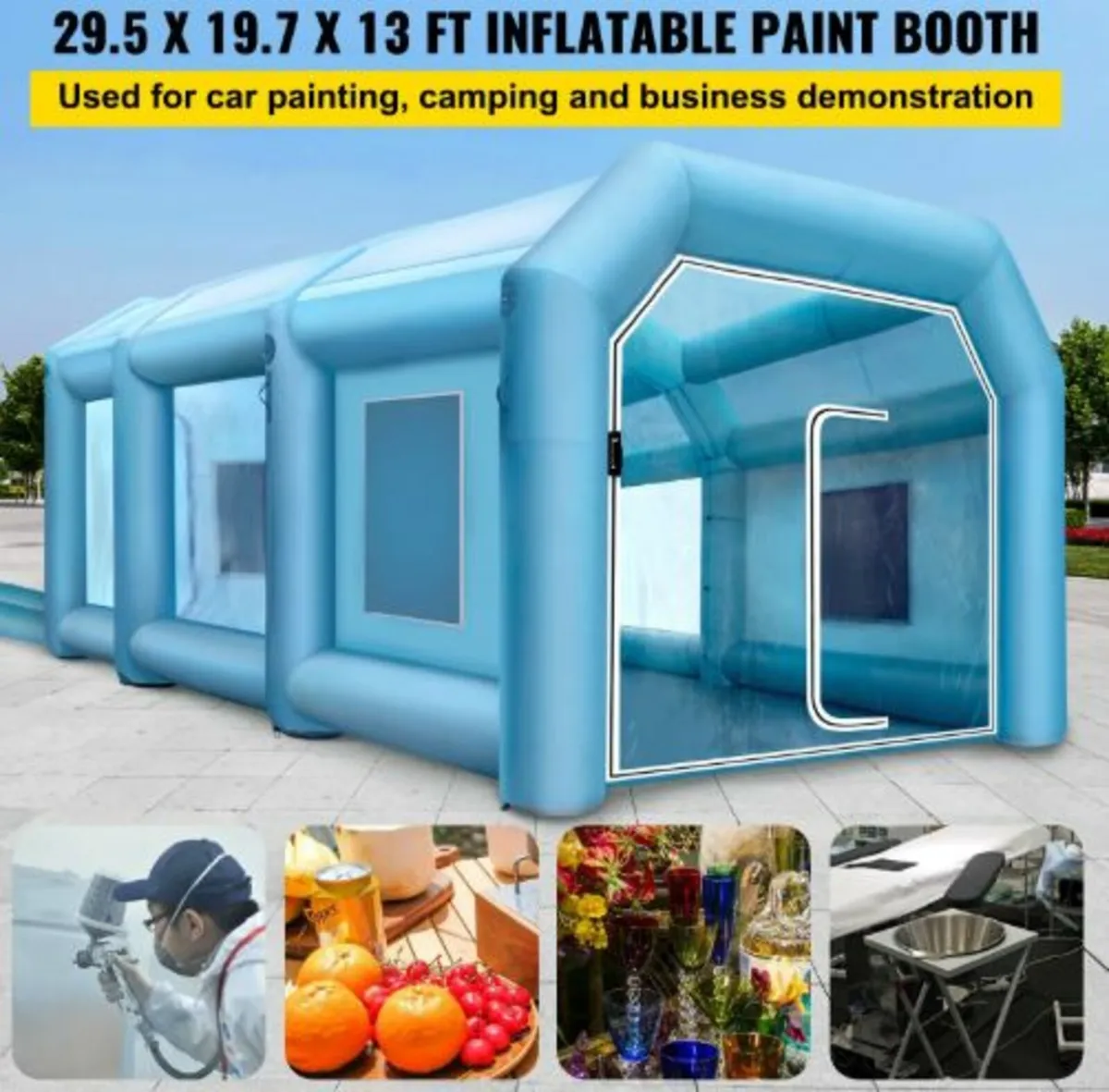 Inflatable Spray Booth Car Paint Tent 9 x 6 x 4 m - Image 2