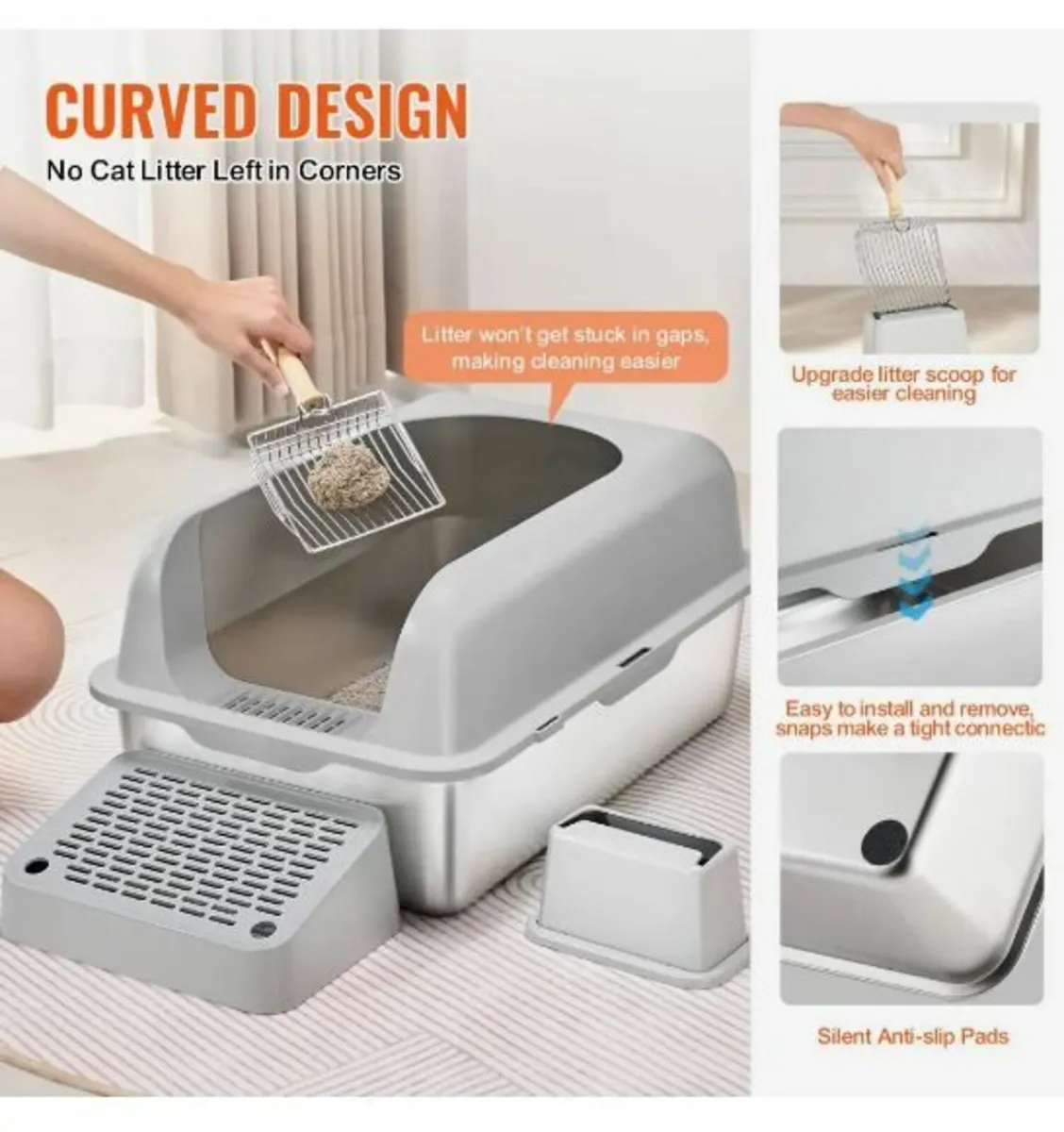 Cat Litter Box, 6 inches Deep - Image 3