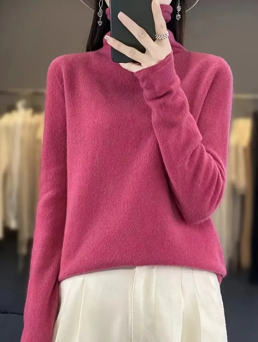 Scarlet Red Wool Turtleneck Sweater Size 38 (EU) - Image 1