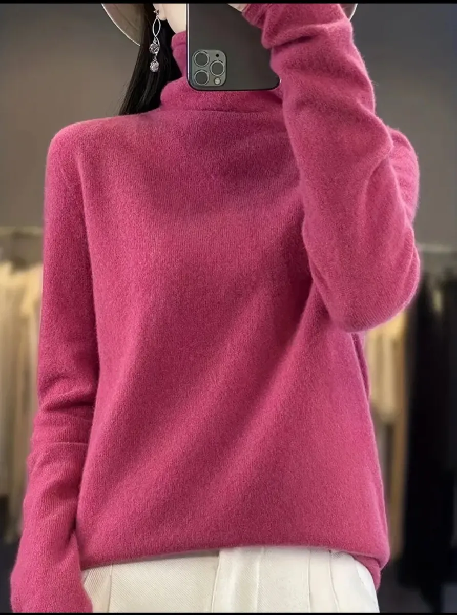 Scarlet Red Wool Turtleneck Sweater Size 38 (EU) - Image 2