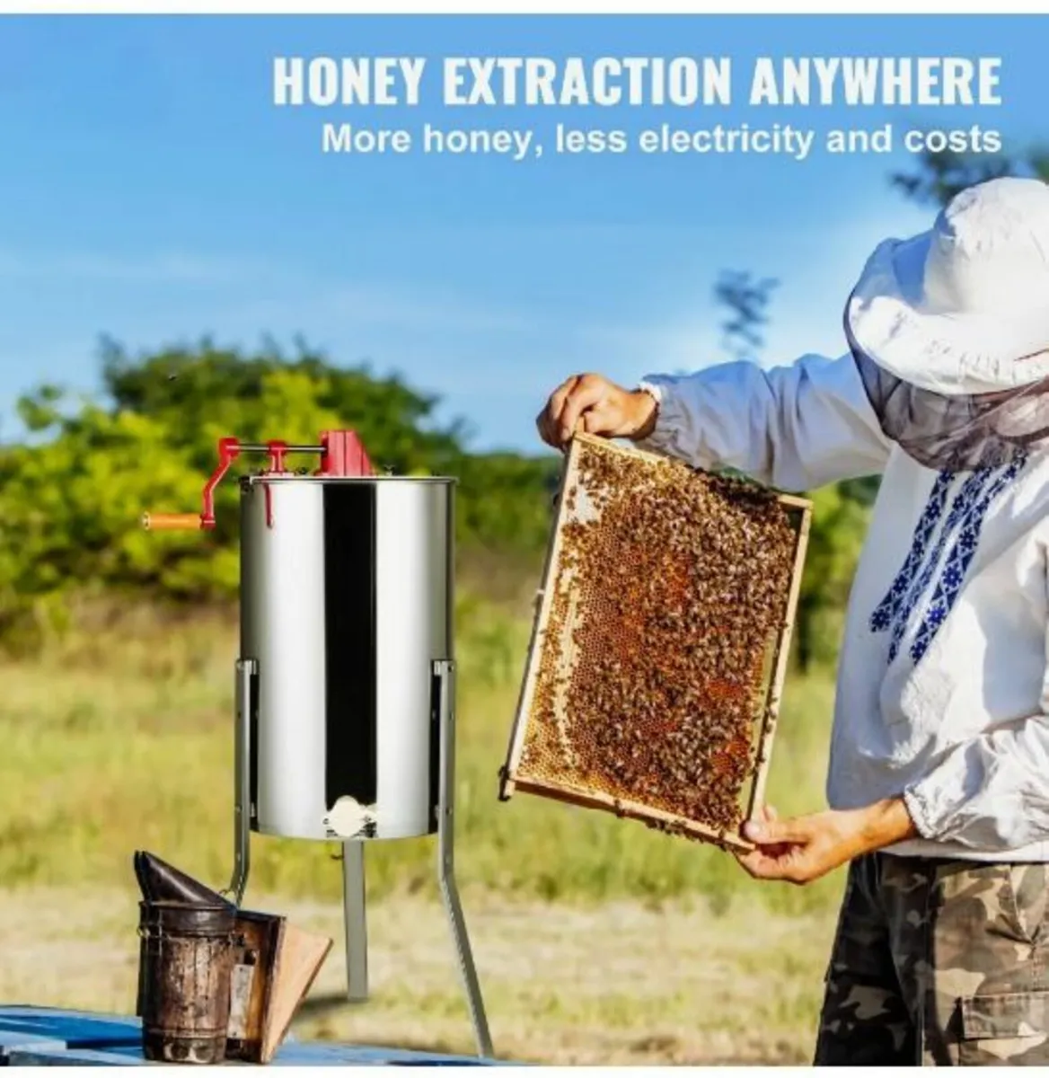 Manual Honey Extractor, 2/4 Frames Honey - Image 3