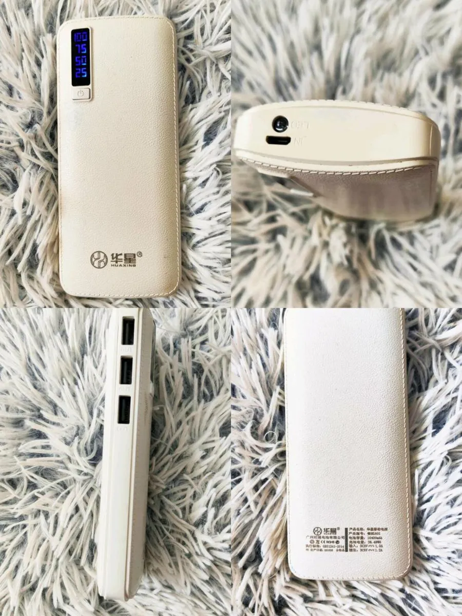 Huaxing Power Bank 10,400 mAh, 3 USB Ports, LED Li