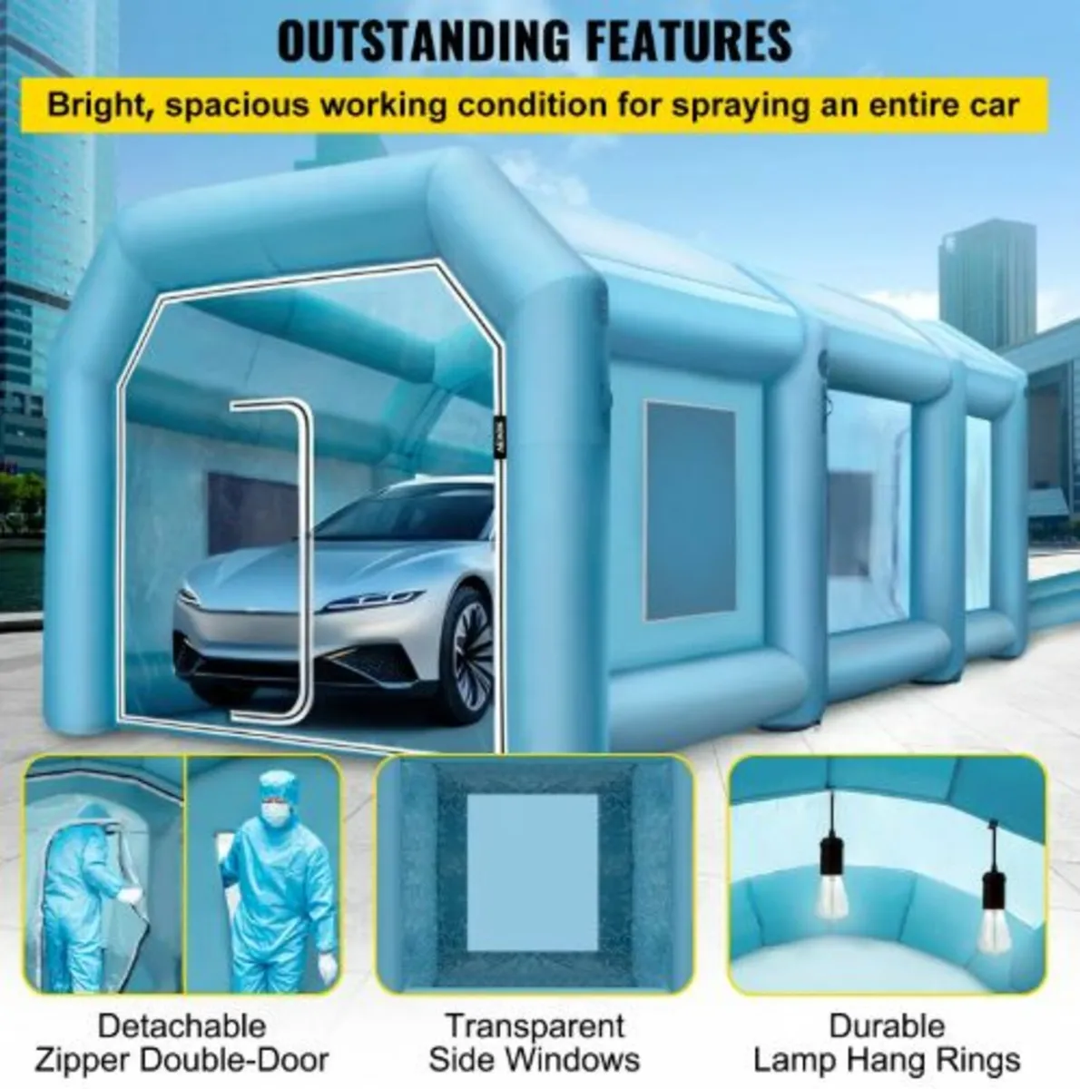 Inflatable Spray Booth Car Paint Tent 9 x 6 x 4 m - Image 3