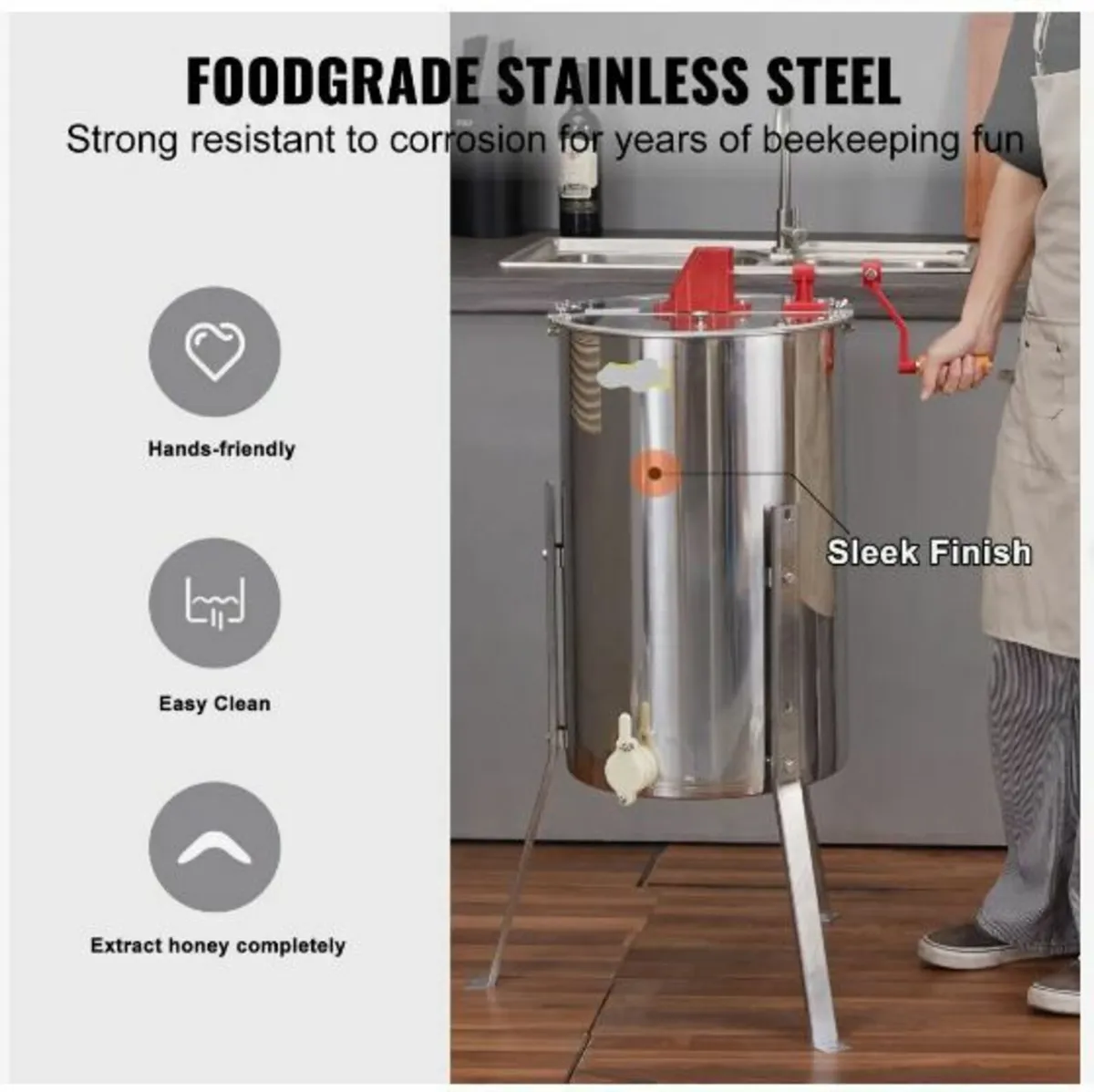 Manual Honey Extractor, 3 Frames Honey - Image 2