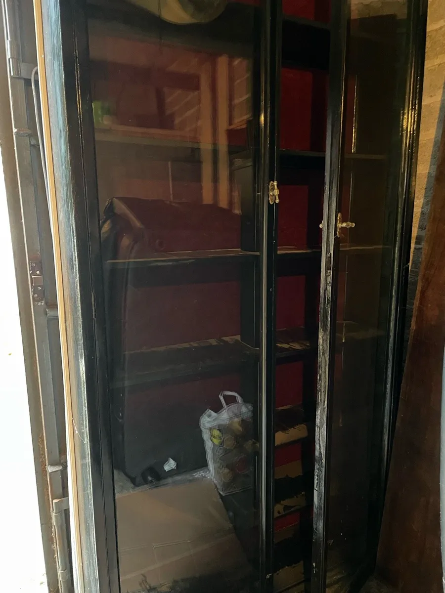 Antique Pine book case painted black - Image 1