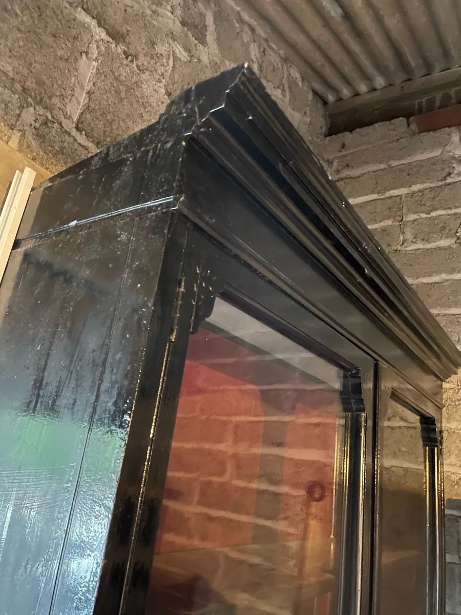 Antique Pine book case painted black - Image 3