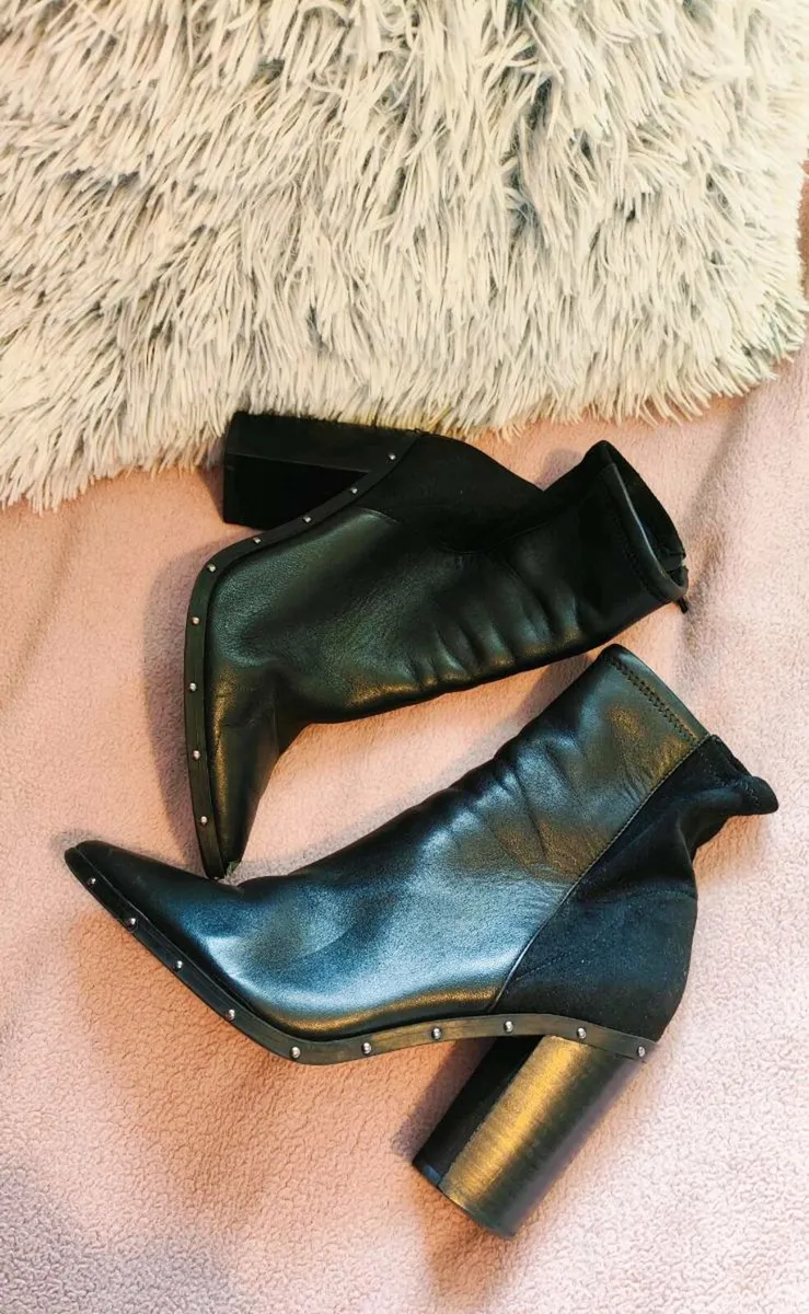 Aldo black heeled ankle boots, size EU 39 / UK 6 - Image 1