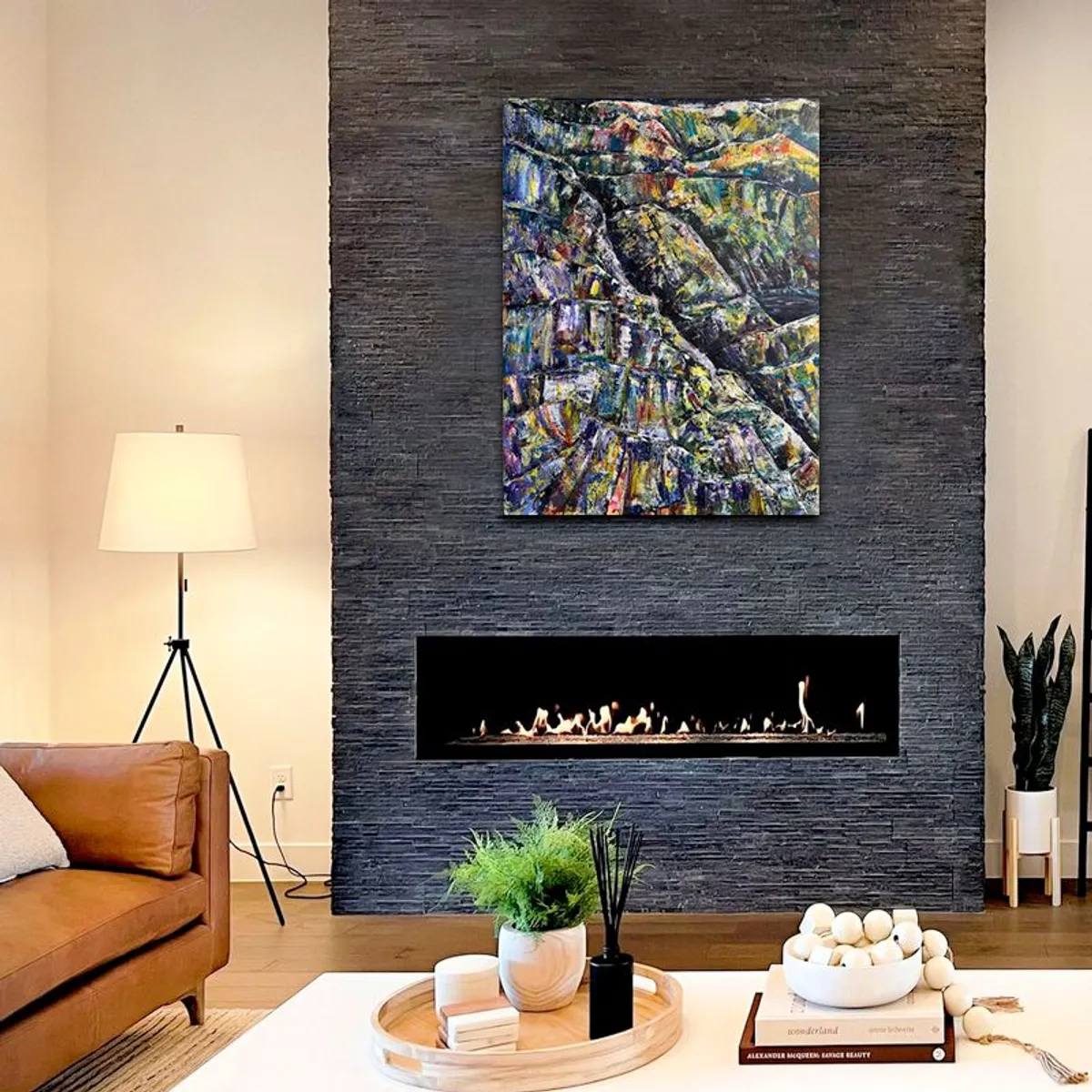 ROCK POOL, XXL Abstract painting by Irish artist Helen Mathews - Image 1