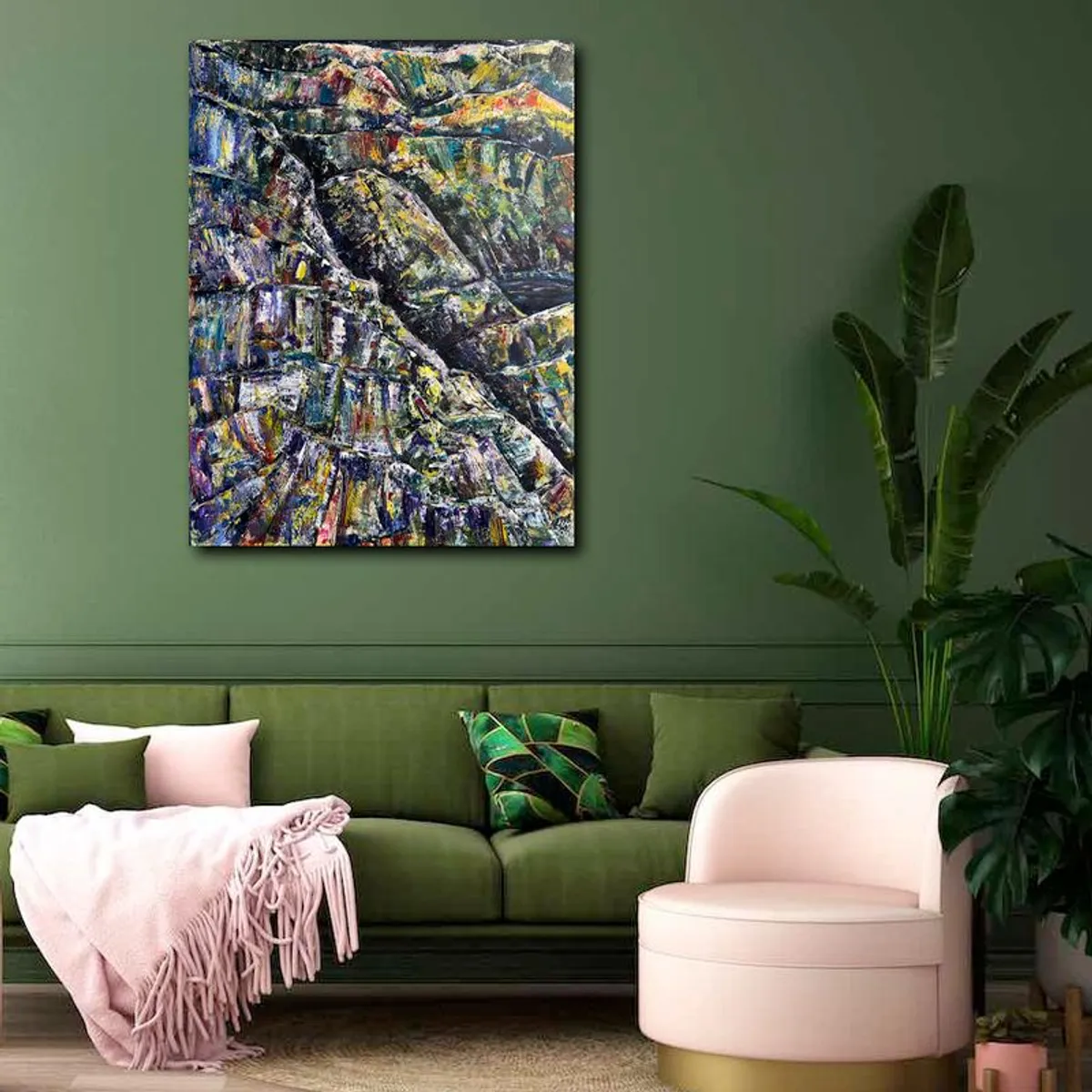 ROCK POOL, XXL Abstract painting by Irish artist Helen Mathews - Image 3
