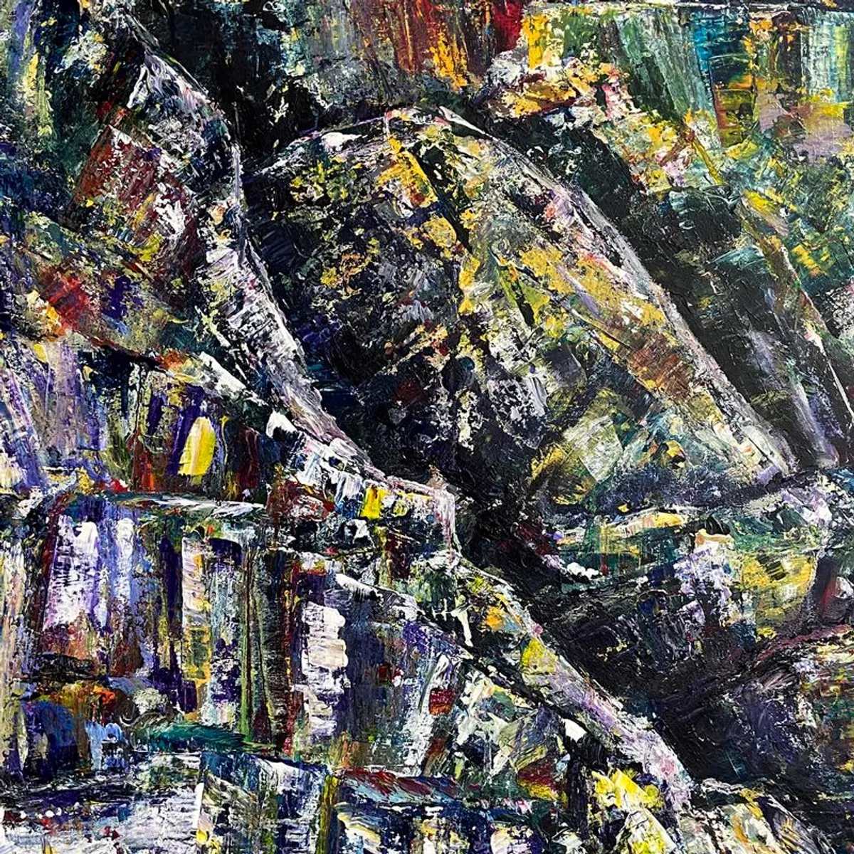 ROCK POOL, XXL Abstract painting by Irish artist Helen Mathews - Image 4