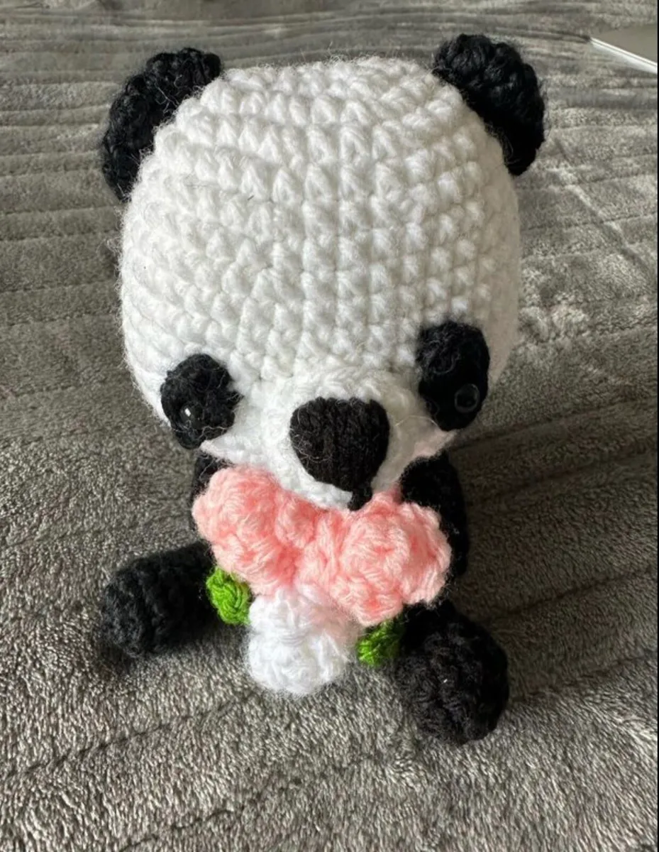 Brand new hand knitted teddy bear - panda - Image 2