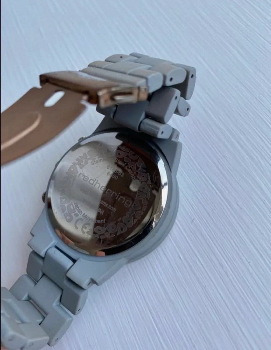 Red Herring unisex watch, grey and rose gold - Image 2