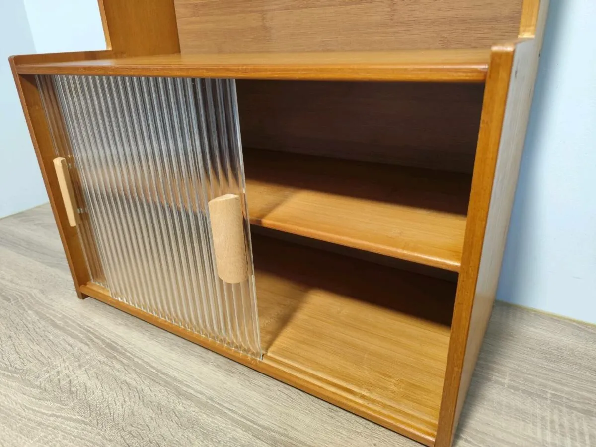 Kitchen countertop cabinet with glass doors - Image 3
