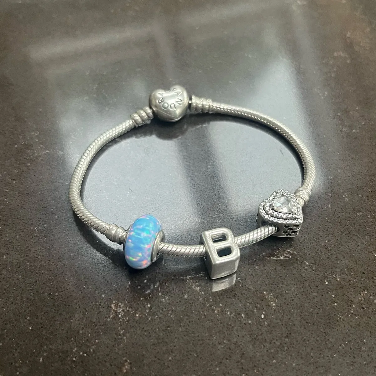 Pandora Bracelet and 3 Charms - Image 1
