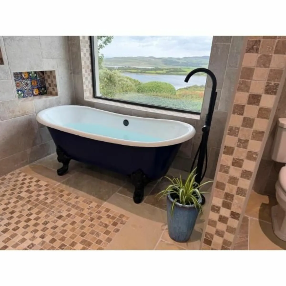 Milan Double Ended Roll Top Bath Bath  Cast Iron B - Image 1