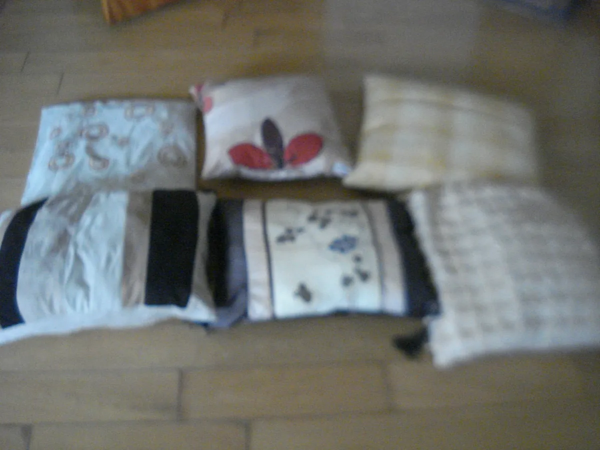 6 ASSORTED CUSHIONS. - Image 1