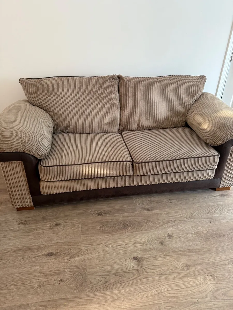 For Sale: 3-Seater Sofa – Corduroy, Creme Sandy Br - Image 2