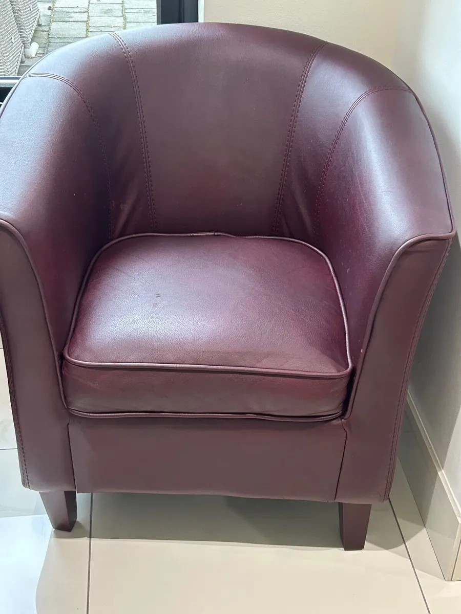 Leather Chairs/  Burgundy/. Brown/ Black - Image 2