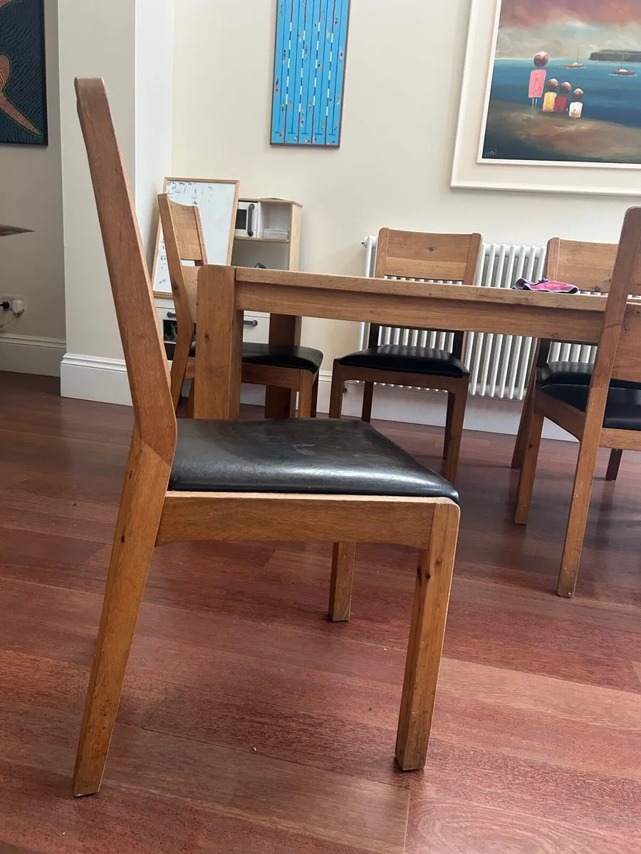 6 x Solid Oak Chairs - Image 1