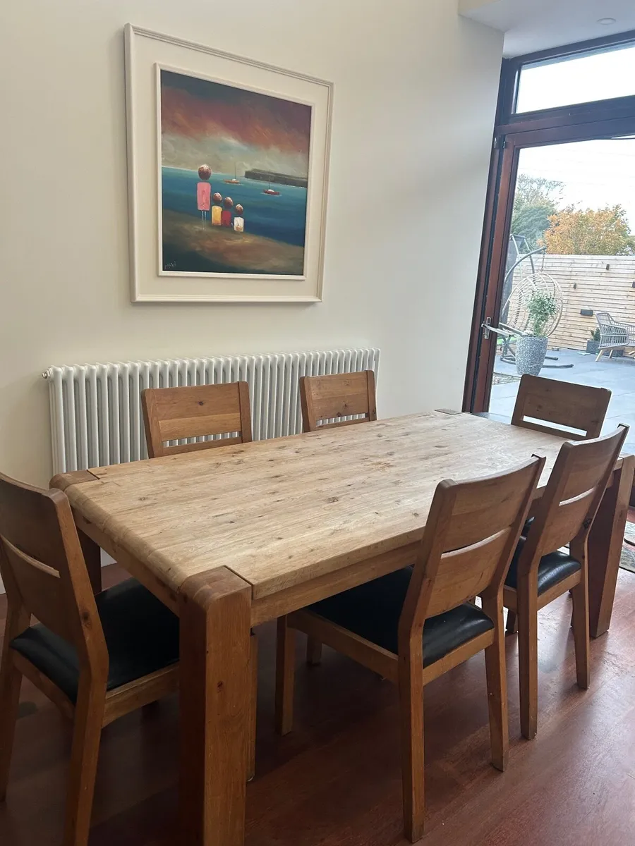 6 x Solid Oak Chairs - Image 2