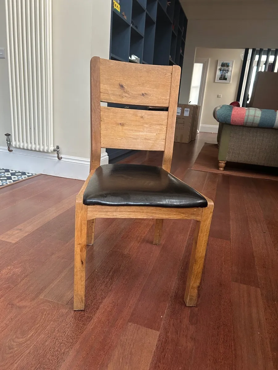6 x Solid Oak Chairs - Image 3