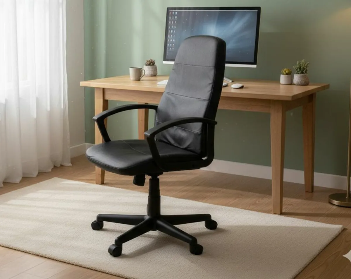 Comfortable Black Office Chair - Adjustable Height - Image 1