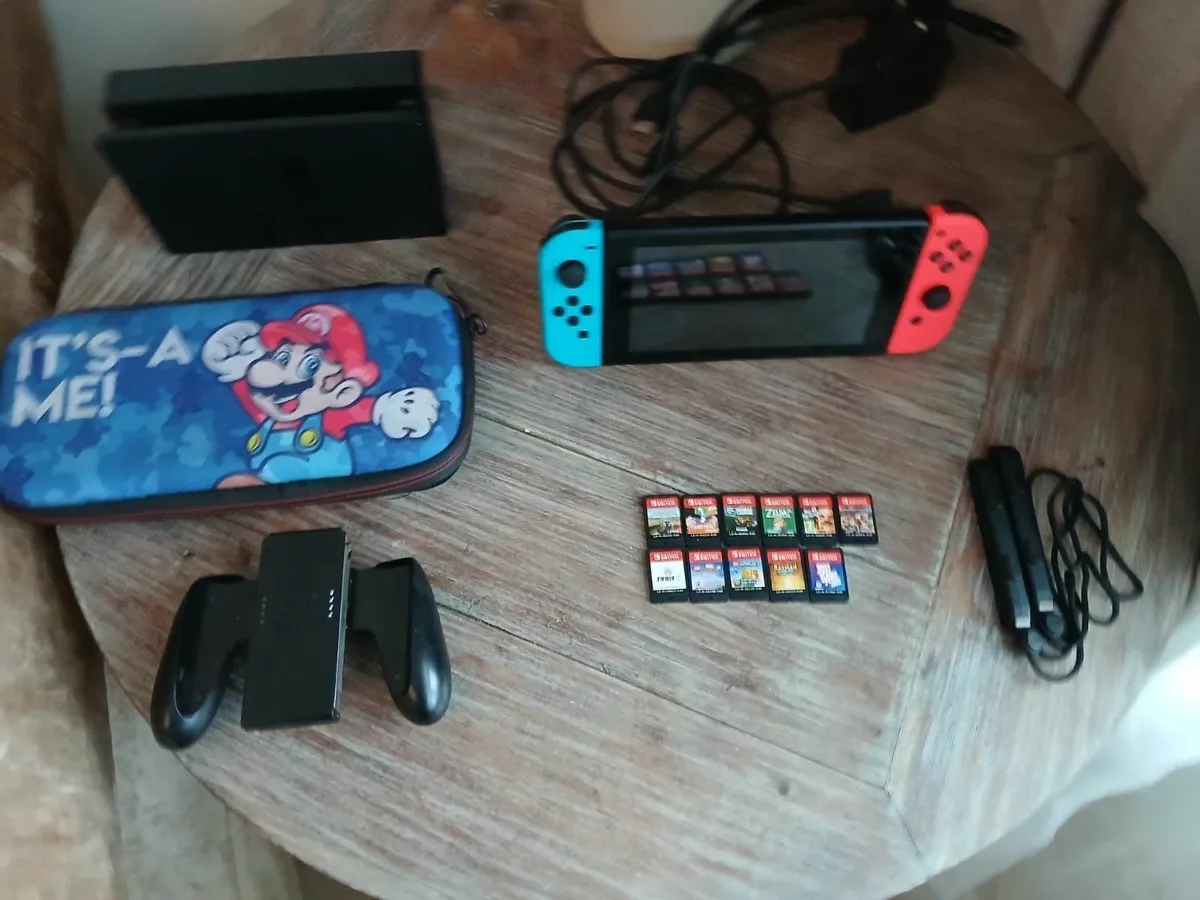 Nintendo Switch console, case, various games - Image 3