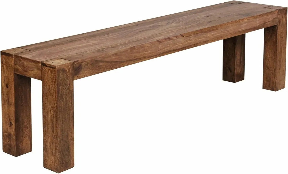 Wooden  Dining Room Bench 160 cm Solid Wood Be - Image 4