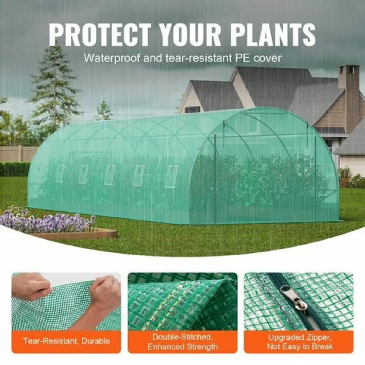 Walk-in Tunnel Greenhouse Polytunnel Galvanized Fr - Image 2