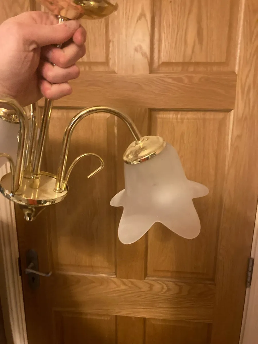 Vintage brass ceiling light - Image 2