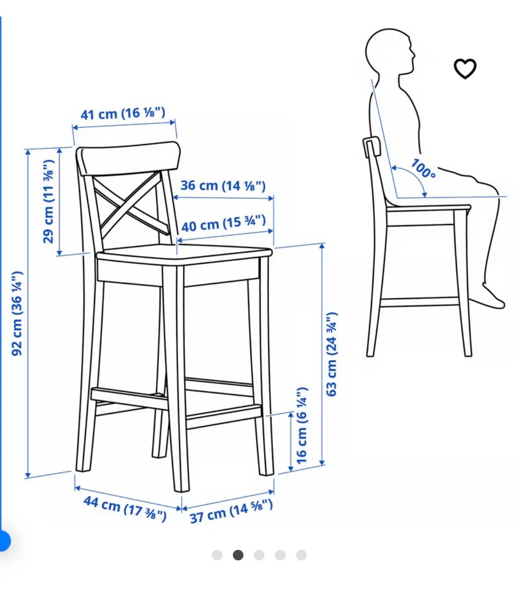 Ingolf white bar stools - Image 4