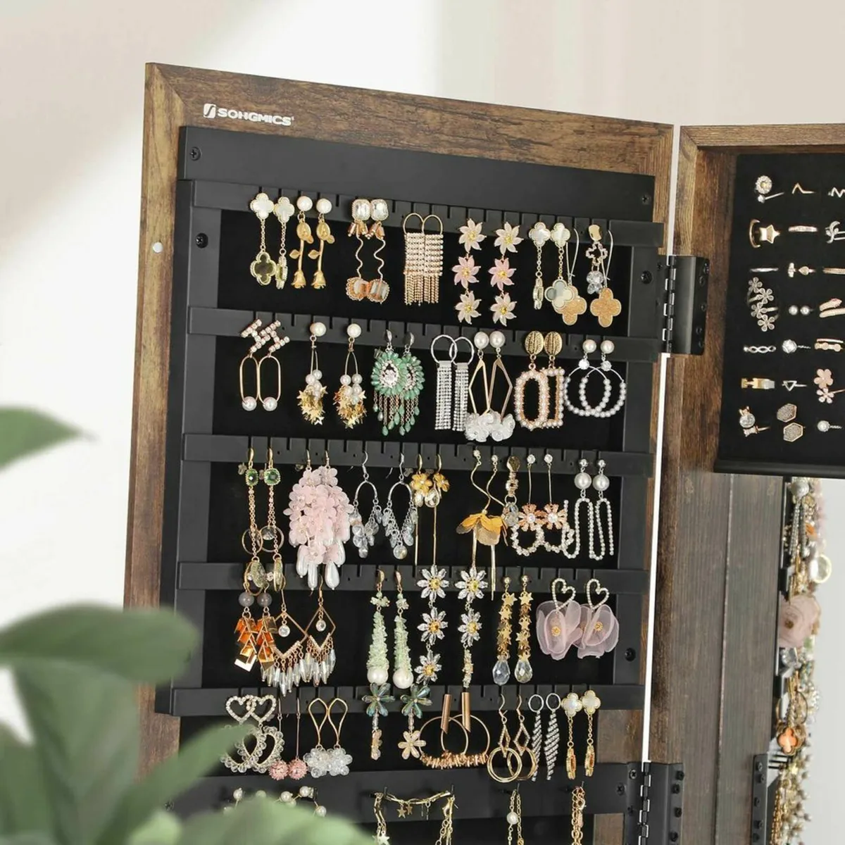 Rotating Mirror with Jewellery Cabinet Standing Fu - Image 2