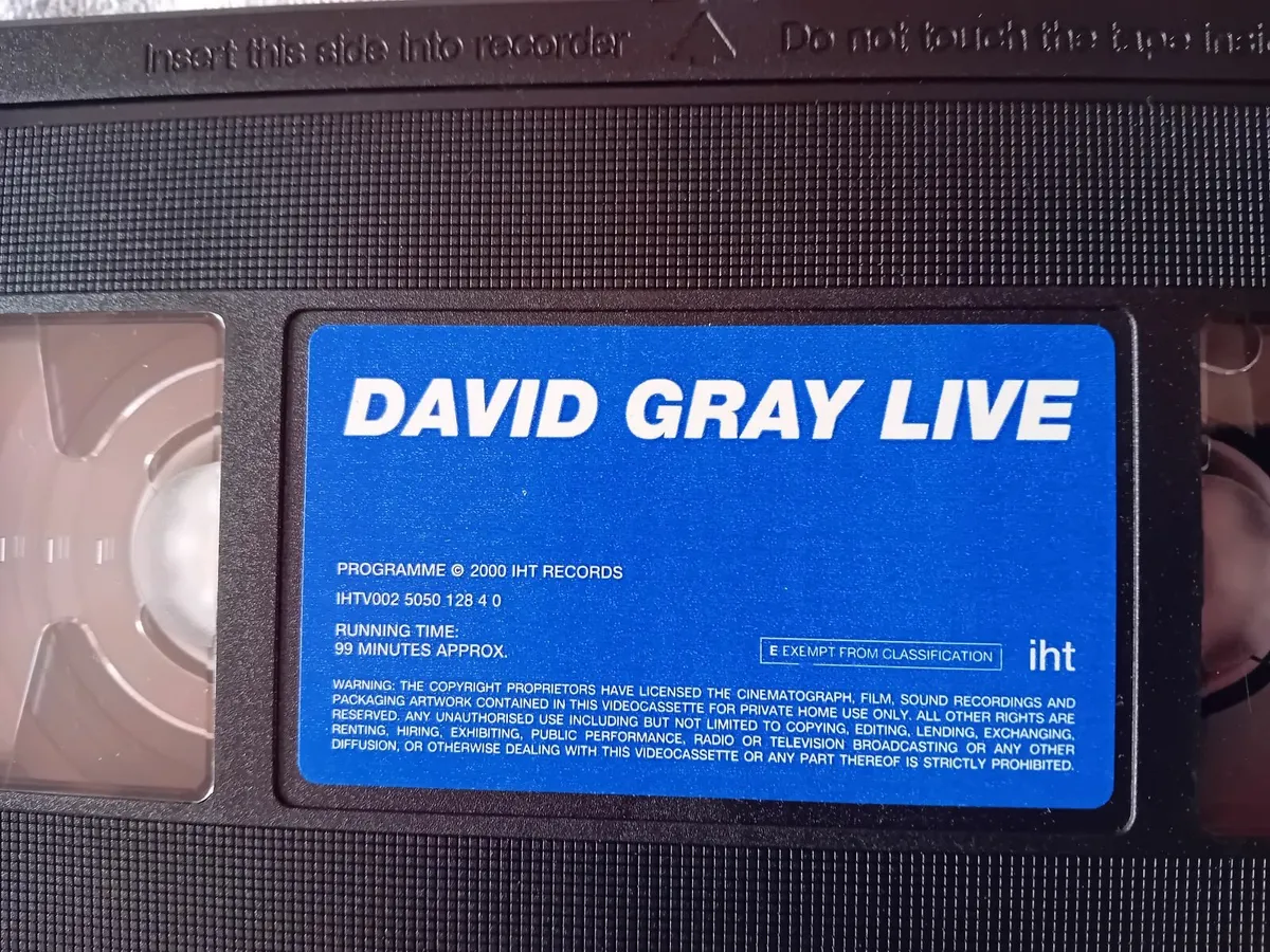 DAVID  GRAY   LIVE  VHS  VIDEO  2000 - Image 2
