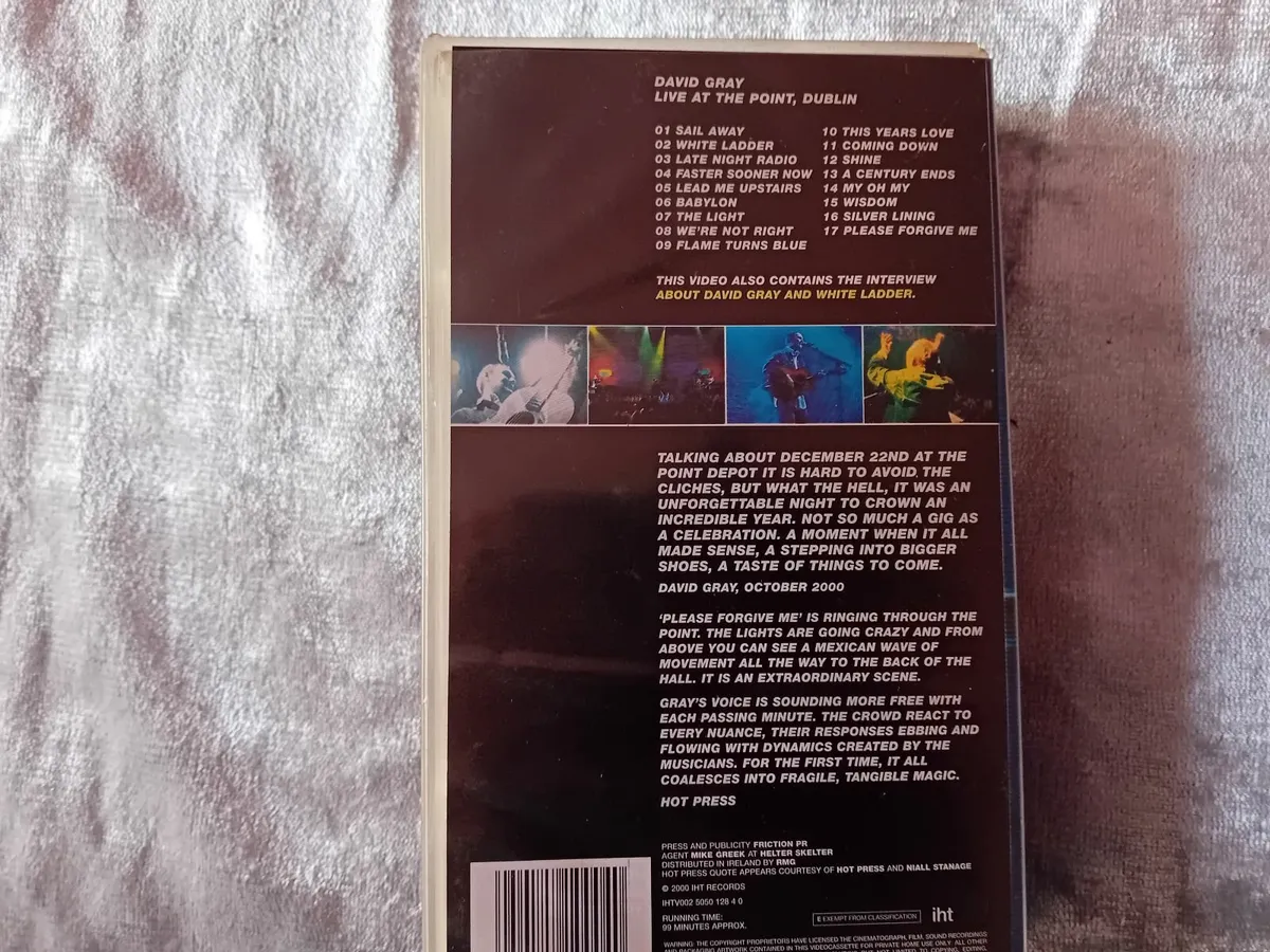 DAVID  GRAY   LIVE  VHS  VIDEO  2000 - Image 3