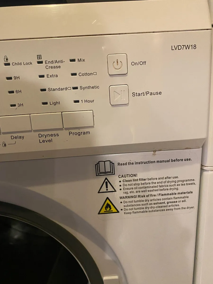 Logik dryer vented for sale with sensor - Image 3