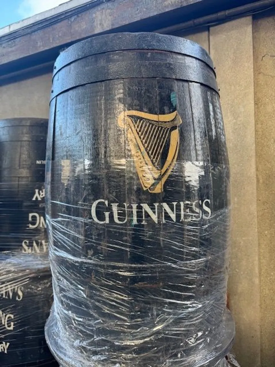 Oak / Pub Whiskey Barrels with wooden table top - Image 1