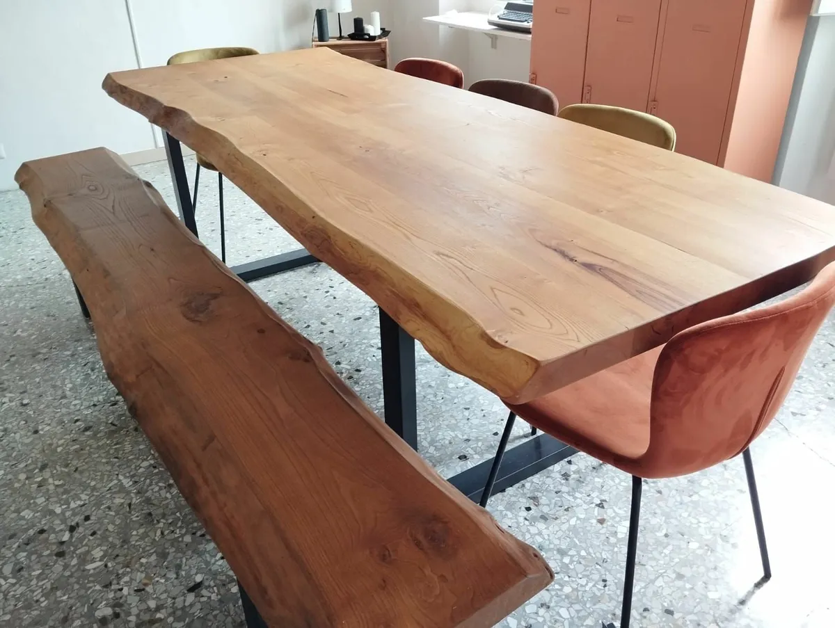 Solid Wood Dining Table – Live Edge – 250cm - Image 1