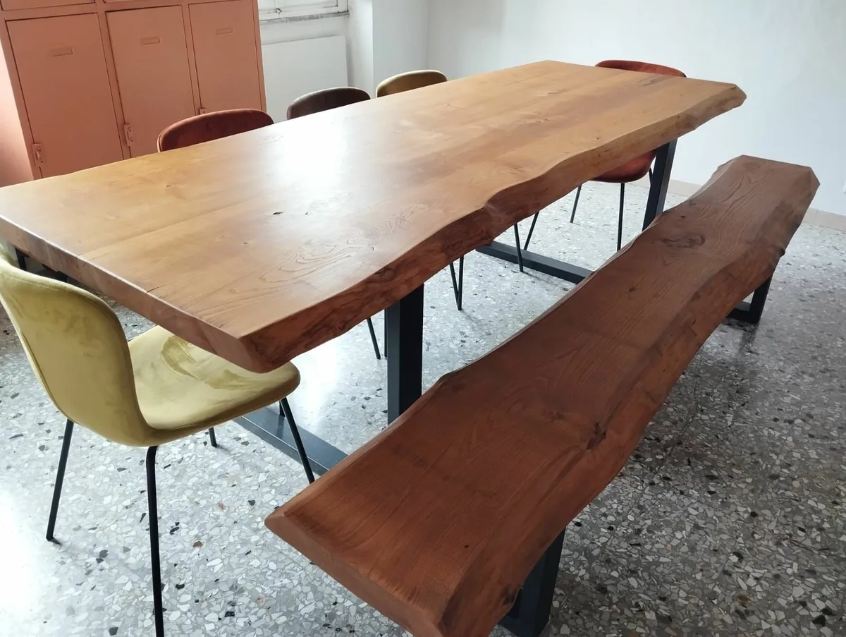 Solid Wood Dining Table – Live Edge – 250cm - Image 2