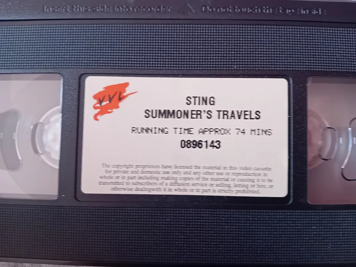 STING    SUMMONERS  TRAVELS  LIVE  VHS - Image 2